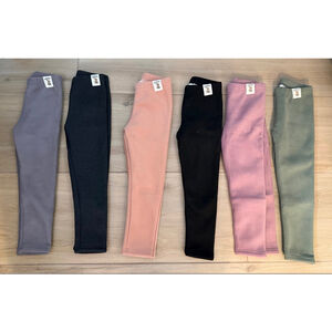 NEW 6 Pack Girls Winter Fleece Lined Leggings Girls Warm Pants Kids 4/5